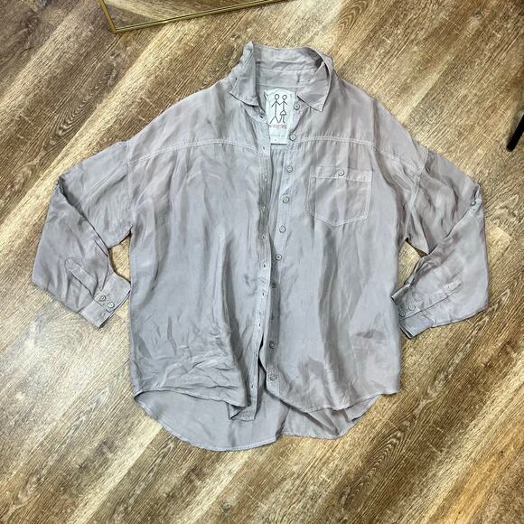Johnny Was Pete & Greta Capras Button Down Shirt Gray - Picture 4 of 11